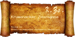 Krumenacker Zsuzsanna névjegykártya